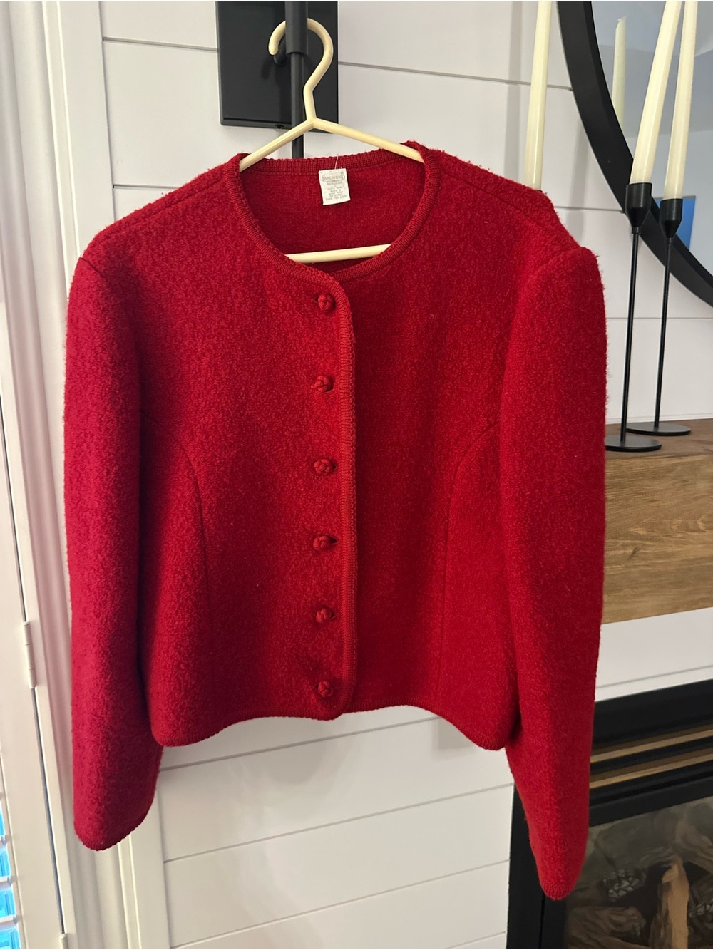 Lands' End Red Button-Front Women's Cardigan Sweater